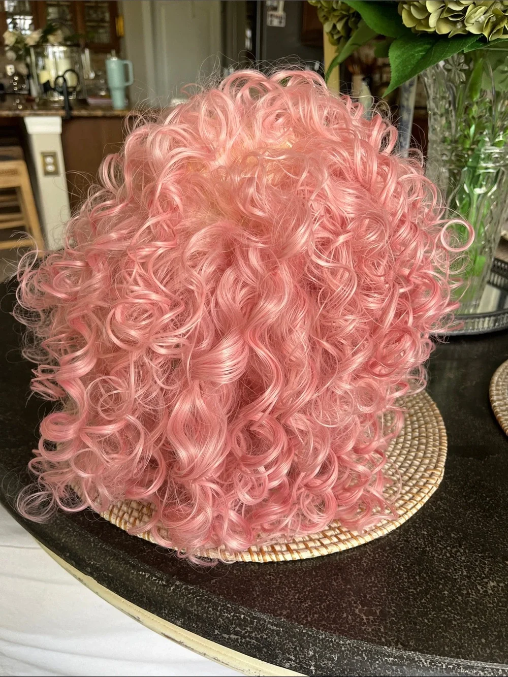Fun EUC bubblegum pink curly 9